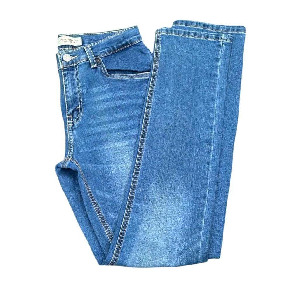 Levis Performance 511 Slim Jeans Medium Wash Blue 16 Reg 28x30 Mens Womens
